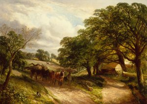 Carting Timber (óleo sobre tela) de Edwin L. Meadows