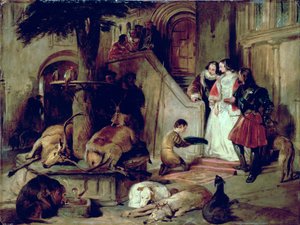Um pátio nos tempos antigos de Edwin Landseer