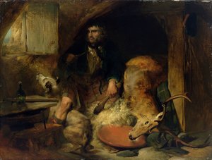 O Selvagem, c.1838 (óleo sobre tela colocado no painel) de Edwin Landseer