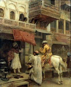 Cena de rua na Índia, ca. 1885.