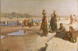 Portadores de água do Ganges, c.1885 (óleo sobre tela) de Edwin Lord Weeks