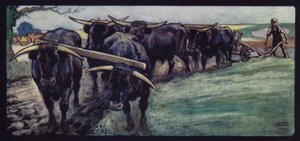 Lavouras de bois no Sussex Downs (cor litho)