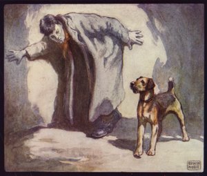 Cão Polícia no Trabalho (cor litho)