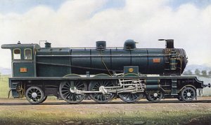 O produto de duas repúblicas: Motor a vapor do tipo "Pacífico" nº. 4501, Paris - Orleans Railway. 1910 (litho)