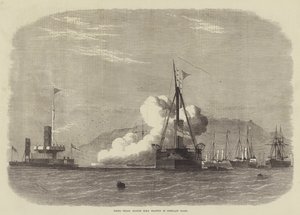 Disparando Ensaios contra o HMS Glatton em Portland Roads de Edwin Weedon