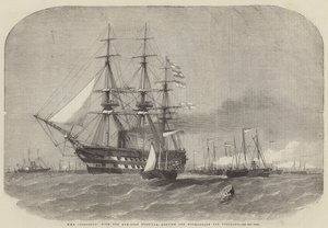 HMS Colossus, com a flotilha Gun-Boat, deixando a Motherbank para Portland de Edwin Weedon