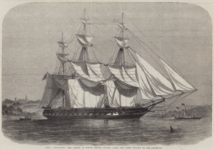 HMS Euryalus, o navio em que o príncipe Alfred leva sua primeira viagem ao mar de Edwin Weedon
