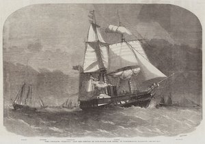 HMS Frigate Furious e o comboio de gun-boats para a China, no porto de Portsmouth de Edwin Weedon