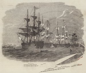 HM navios divisionais da flotilha Gun-Boat, em ancoradouros off Ryde de Edwin Weedon