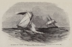 Nautilus do Brigadeiro de Sua Majestade, Comandante WT Rivers, despachando um Barco para salvar a Tripulação da Brigada Horatio de Edwin Weedon