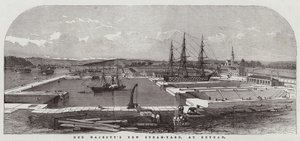 O novo pátio de vapor de sua majestade em Keyham
