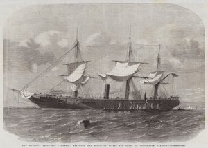 Trânsito de navio de tropas de sua majestade, remontando e recebendo lojas para a China no porto de Portsmouth de Edwin Weedon