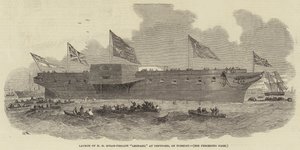 Lançamento do HM Steam-Frigate Leopard, em Deptford, na terça-feira