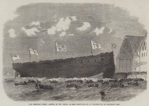 Nossa frota Ironclad, Lançamento do Royal Alfred Screw-Fragata em Portsmouth, no último sábado