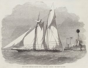Royal Thames Yacht-Club Schooner Match, o tubarão arredondando o mouse Light-navio
