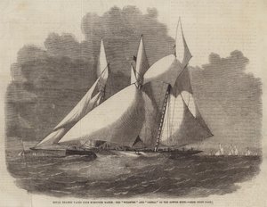 Royal Thames Yacht Club Schooner Match, o Wildfire e Vestal na esperança inferior