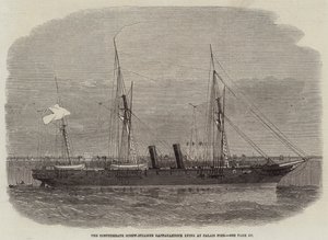 O Confederate Screw-Steamer Rappahannock deitado no cais de Calais de Edwin Weedon