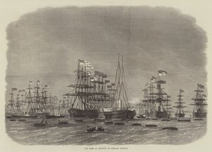 A frota de Ironclads no porto de Portland de Edwin Weedon