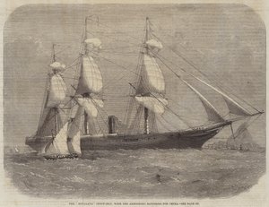 O navio-tropa do Himalaia, com as baterias Armstrong para a China