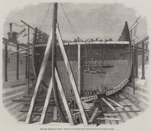 The New Iron-Clad Fleet, enquadramento de Aquiles de Fragata de Vossa Majestade, 50 armas de Edwin Weedon