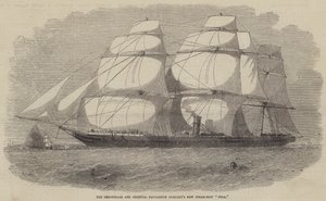 O novo navio a vapor da Companhia de Navegação Peninsular e Oriental Pêra