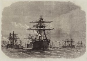 A guerra, frota Ironclad francesa fora Heligoland