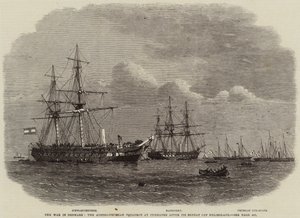 A guerra na Dinamarca, o esquadrão austro-prussiano em Cuxhaven após sua derrota fora de Heligoland