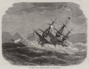 O naufrágio do HMS Orpheus no Bar Manukau, Nova Zelândia de Edwin Weedon