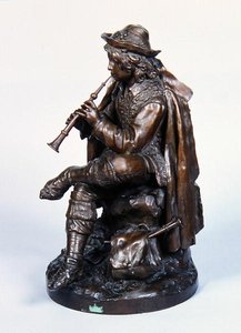 Boy in Hat, c.1870 (bronze) de Edwin Weissenfels