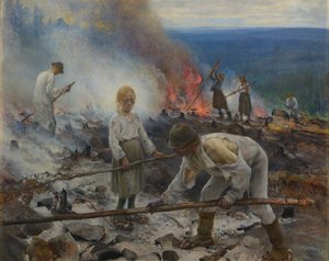Sob o Jugo (Queimando o mato) de Eero Järnefelt