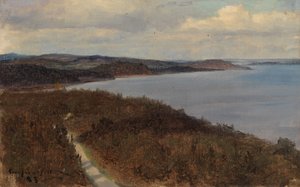 Vista de um lago e de cristas montanhosas de Eero Järnefelt