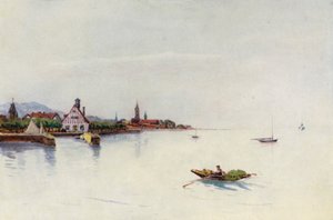 O Reno: Bregenz, Boden See, Lago de Konstanz (litografia a cores) de Effie Jardine