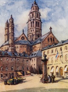 O Reno: A Catedral, Mainz, Mayence (litografia a cores)