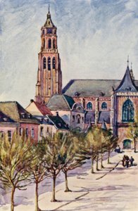 O Reno: A Groote Kerk, Arnheim (litografia a cores) de Effie Jardine