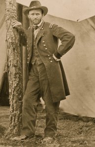 General U.S. Grant no seu quartel-general em Cold Harbor, Virgínia, em 1863 (foto)