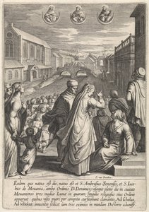 Aparecimento de três dominicanos
A vida de São Tomás de Aquino (título da série) de Egbert van Panderen