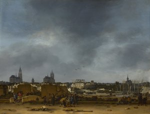 Uma visão de Delft após a explosão de 1654 de Egbert van der Poel