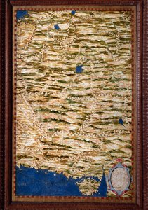 La Sogdiane, um território que abrange parte do Uzbequistão, Tajiquistão e Afeganistão Mapa feito por Egnazio Danti (1536-1586) matemático, cosmógrafo e arquiteto italiano. Por volta de 1567. Florença, Palazzo Vecchio, Sala del Mappamondo