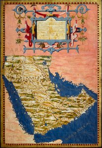 Mapa da Arábia feito por Egnazio Danti (1536-1586) cerca de 1567 Pintura de armários na sala de mapas geográficos. Palazzo Vecchio, Sala del Mappamondo Florence