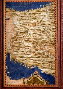 Mapa da Pérsia (Irão) feito por Egnazio Danti (1536-1586) matemático, cosmógrafo e arquitecto italiano. Por volta de 1567. Florença, Palazzo Vecchio, Sala del Mappamondo