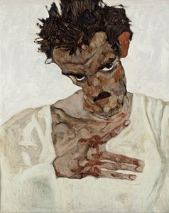Auto-retrato com cabeça abaixada de Egon Schiele