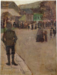 Antes do Leopolditag em Klosterneuburg, 1907 de Egon Schiele