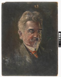 Retrato de Leopold Czihaczek em perfil de três quartos de Egon Schiele