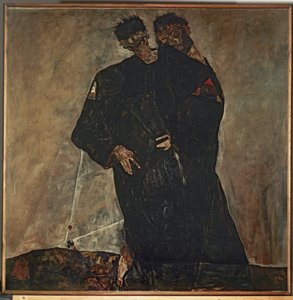 Die Eremiten (óleo sobre tela) de Egon Schiele