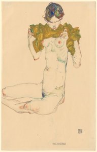 A Virgem [recto]; sem título [estudo de cabeça, verso] de Egon Schiele