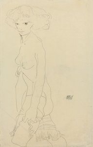 Nu feminino; Madchenakt, 1911 de Egon Schiele