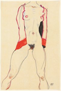 Torso feminino; Torso feminino, 1913 de Egon Schiele