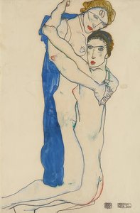 Namorada, azul-rosa. 1913 de Egon Schiele