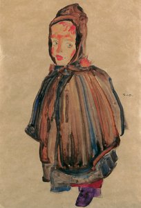 Menina com capuz, 1910 de Egon Schiele