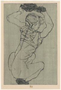 Mulher agachada de Egon Schiele
